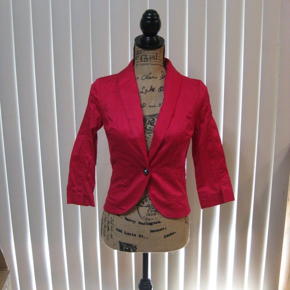 NWT Express hot pink blazer jacket 0 XS extra small - Picture 1 of 6